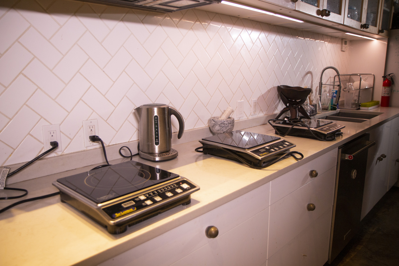 Galley prep kitchen
